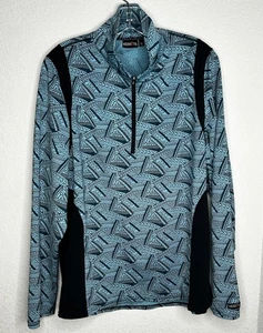 Kerrits Pullover Damen 2X blau Viertelreißverschluss Reitsport Pferd Print Reiten USA - Bild 1 von 13