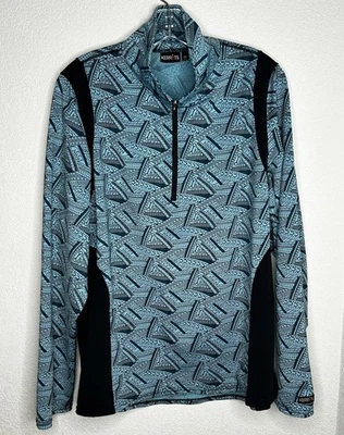 Kerrits Pullover Womens 2X Blue Quarter Zip Equestrian Horse Print Riding USA - Image 1 of 4