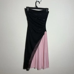 My Michelle Dress Womens M Black Sparkle Pink Chiffon Sleeveless Evening - Picture 1 of 8