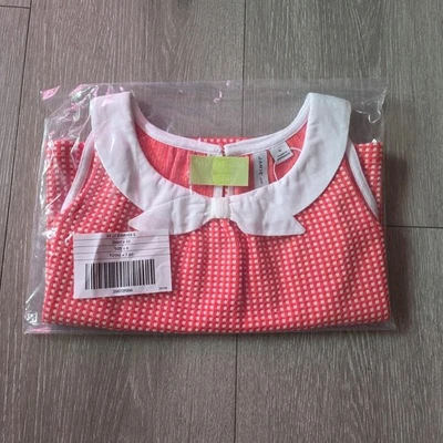 Janie & Jack Girls Gingham Bow Top Size 6 Poppy  - Image 1 of 3