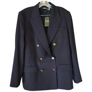 Blazer Lauren Ralph Lauren Doble Pecho Lana Crepé Mujer 16 Botones Dorados Nuevo con Etiquetas - Imagen 1 de 15