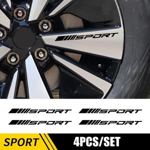 4x SPORT Style Racing Car Rim Wheel Hub Decal Graphic Sticker Strips Accessories - Picture 1 of 7