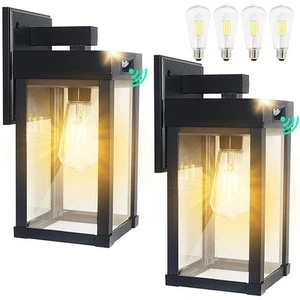 2 Pack Solar Wall Lights Outdoor Waterproof with 3 Lighting Modes & Motion Se... - Picture 1 of 7