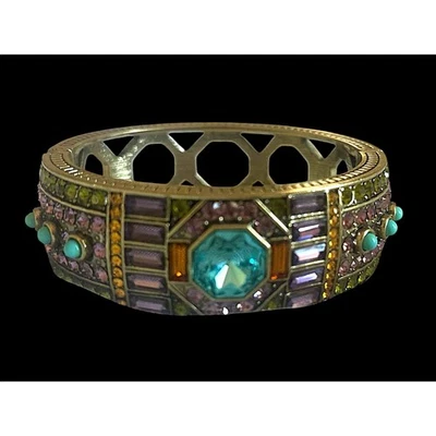 Pulseira HEIDI DAUS LAVISH LAYER pulseira articulada azul braçadeira de cristal Swarovski  - Imagem 1 de 4