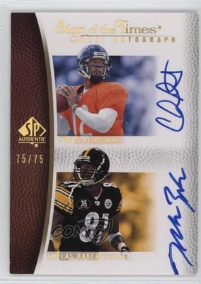2007 SP Authentic /75 Chris Leak Dallas Baker #SOTT-LB Rookie Auto RC - Image 1 of 2