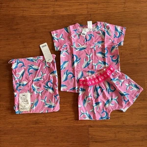 Bonds Baby Pink Blue Whale Short Sleeve PJ sleep Set Size 2 BNWT Summer - Picture 1 of 3