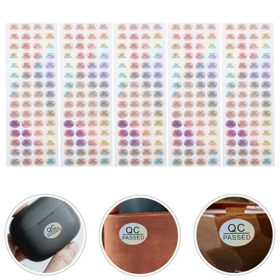  5 fogli Etichette adesive con controllo qualità di magazzino Adesivi con - Imagen 1 de 4