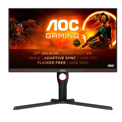 AOC Q27G3XMN 68,6cm (27") QHD VA Gaming Monitor 16:9 HDMI/DP 180Hz 0,5ms Sync - Bild 1 von 4