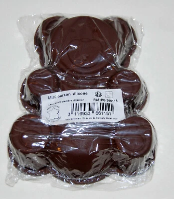 From France SIF Mini Brown Teddy Bear Silicone Baking or Craft Mold 5" X 6.5" - Image 1 of 4