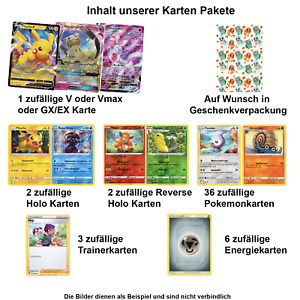 50  Pokemon Karten ✔️ Seltene V/VMAX/EX/GX Karte ✔️ Deutsch  ✔️  als Geschenk ✔️