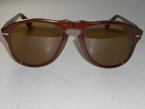 PERSOL OTTICA PICCINI THICK ACETATE TORTOISE BROWN TONE CRYSTAL LENS SUNGLASSES - Picture 1 of 8