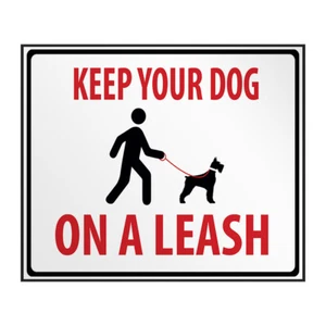 Industrie-Aufkleber horizontale Vinyl-Aufkleber Halten Sie Ihren Hund an der Leine Schild - Bild 1 von 7