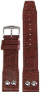 Banda de reloj de piloto de cuero marrón mediano Panatime de 20 mm con estampado Gator para IWC - Imagen 1 de 1