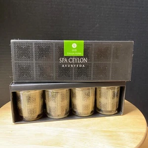 NEU! Spa Ceylon Ayurveda 4 Kerzen Set Ceylon Kräuter Teelichtgröße - Bild 1 von 10