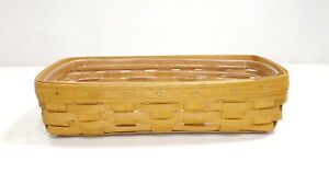 1996 Longaberger Wooden Oblong Basket & Liner 14.5in
