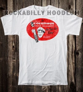 Hot Rod Tee T Shirt Drag Race Racing Speed Shop Columbus Shock Absorbers - Picture 1 of 9