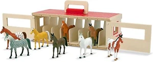 Melissa & Doug Take-Along Show-Horse Stable Play Set With Wooden Stable Box NEW - Picture 1 of 6