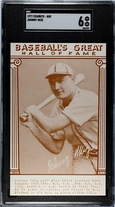 1977 Baseball HOF Exhibits (Sepia) Johnny Mize St. Louis Cardinals - SGC 6 Ex/NM - Picture 1 of 2