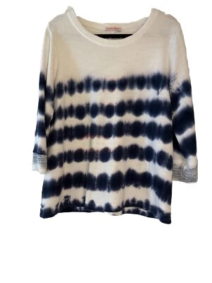 FRESH PRODUCE SZ M Blue/White Long Sleeve Stretch Top/Sweatshirt NWOT COMFY - Image 1 of 4