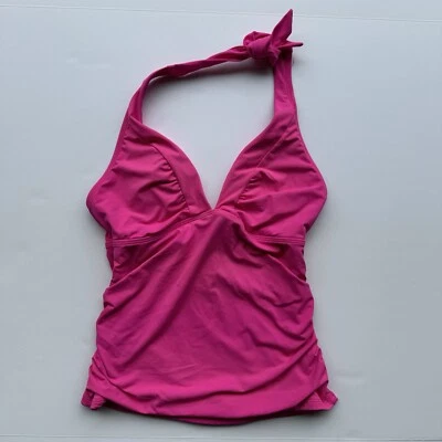 Athleta Swim Suit Tankini Top Size XS Pink Neck Tie Halter Beach Vacation - Image 1 of 4