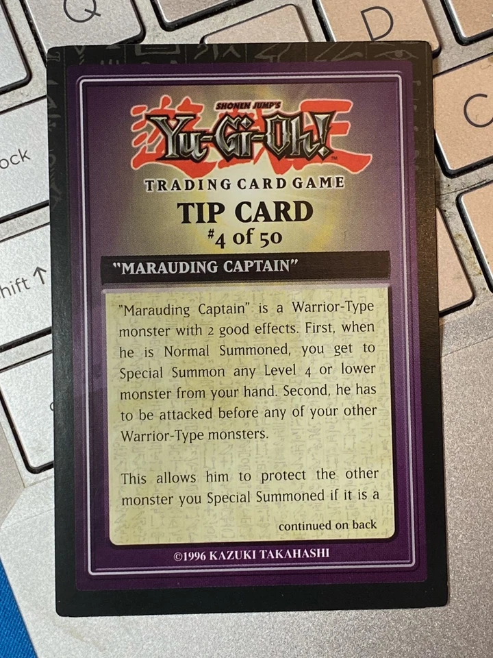 Yugioh Tip Card #4 Marauding Captain Dark Beginning DB-EN54 nm - Image 1 of 1