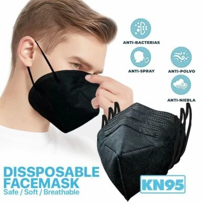 GALAXYLENSE 200 Black KN95 Face Mask 5 Layer C.E Approval FFP2 BFE 95% PM 2.5 U.S Seller