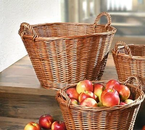Weidenkorb Erntekorb Sammelkorb Ø 50x30 Kartoffelkorb Aufbewahrungskorb Obstkorb - Bild 1 von 5