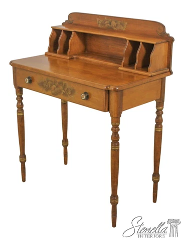 F59870EC: HITCHCOCK Early American Style Stenciled Writing Desk Cover
