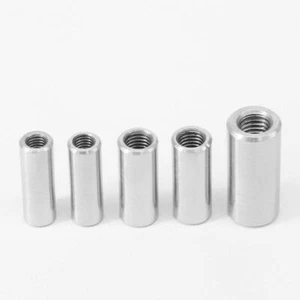 Round Rod Coupling Nut Long Cylinder Nuts Bar M3 M4 M5 M6 M8 A2 Stainless Steel - Picture 1 of 5