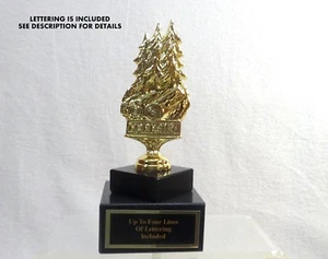FIGURA DE METAL FORESTAL DE CAMPING BASE DE MÁRMOL NEGRO - Imagen 1 de 5