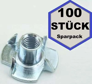 100 x Einschlagmutter M5 x 8 Gewinde Einschlagmuttern 5x8 verzinkt DIN 6930 NEU - Picture 1 of 3