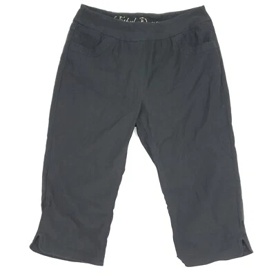 Ethyl Clothing Capri Pants Womens 8 Black Garden Pull On Stretch Elastic Waist - Image 1 of 4