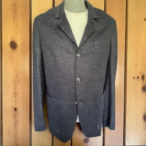 $1650 - Blazer/Chaqueta de Verano Fedeli Damon Lino Jacquard - Azul Marino - 40/50 R - Imagen 1 de 19