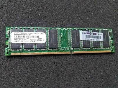 Smart Modular Tech. 256MB , DDR ,184 PIN , PC-2700 ( Model: SM5643285D8N6CLIBH ) - Image 1 of 3