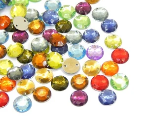 300 piezas cristales acrílicos cerca 10 mm pedrería redonda decoración costura joyería Y62 - Imagen 1 de 8