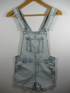Topshop Moto Shortalls Women US Size 4 Denim Shorts Overalls Distressed - Picture 1 of 7