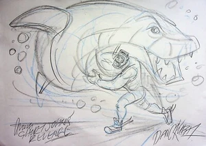 ProStars 1991 SIGNED DAN KUBAT Hand Drawn Character DIC Art NBA NFL NHL - Picture 1 of 2