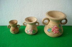 LOTTO 3 ANFORETTE 2 ANSE LEGNO MISURE DECRESCENTI ANNI '80 - Picture 1 of 1