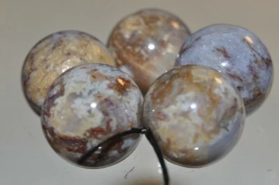 5 Pieces 14mm Golden RED PIETERSITE Large Round Beads - P1329 - Image 1 of 4