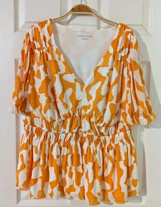 Ava & Viv Women’s Short Sleeve Blouse Size 2x XXL Orange/White Floral NWT - Bild 1 von 7