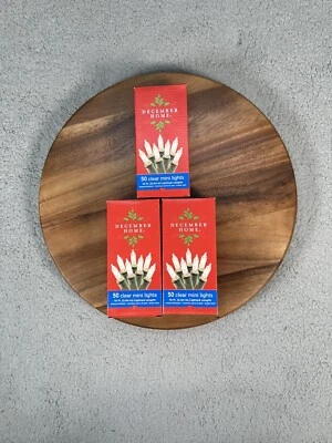 December Home 50 Clear Mini Lights-Lot of 3 -Green Wire 10 Ft Each Box - Image 1 of 4