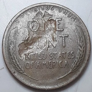 1946 S Lincoln Wheat Cent Huge Strike Through Reverse Error - Picture 1 of 5
