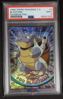 1999 Topps Pokemon TV Blastoise #9 Rainbow Foil PSA 9 - Image 1 of 2