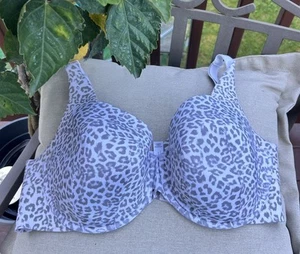 Cacique Lightly Lined Balconette Bra 44DD Leopard Print - Picture 1 of 4