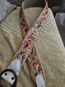 Multicolor Floral Embroidered Belt Handmade 39" Long 2" Wide - Picture 1 of 10