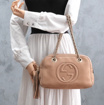 Gucci SOHO Chain Shoulder Hand Tote Bag Nubuck Leather Authentic - Image 1 of 4