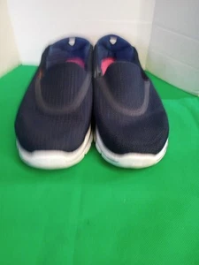 Skechers Womens Go Walk 3 Joy Navy Slip On Goga Mat Athletic Shoes Size 11 - Picture 1 of 8