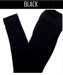 ONE PAIR Of BRAND NEW LuLaRoe Tall & Curvy (12-18) TC SOLID BLACK Leggings - Picture 1 of 6