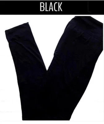 ONE PAIR Of BRAND NEW LuLaRoe Tall & Curvy (12-18) TC SOLID BLACK Leggings - Image 1 of 4