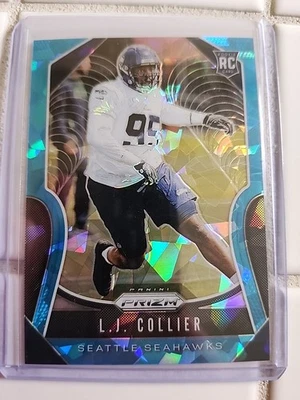 2019 Panini Prizm LJ Collier Aqua Cracked Ice /99 (RC) Seahawks  - Image 1 of 3